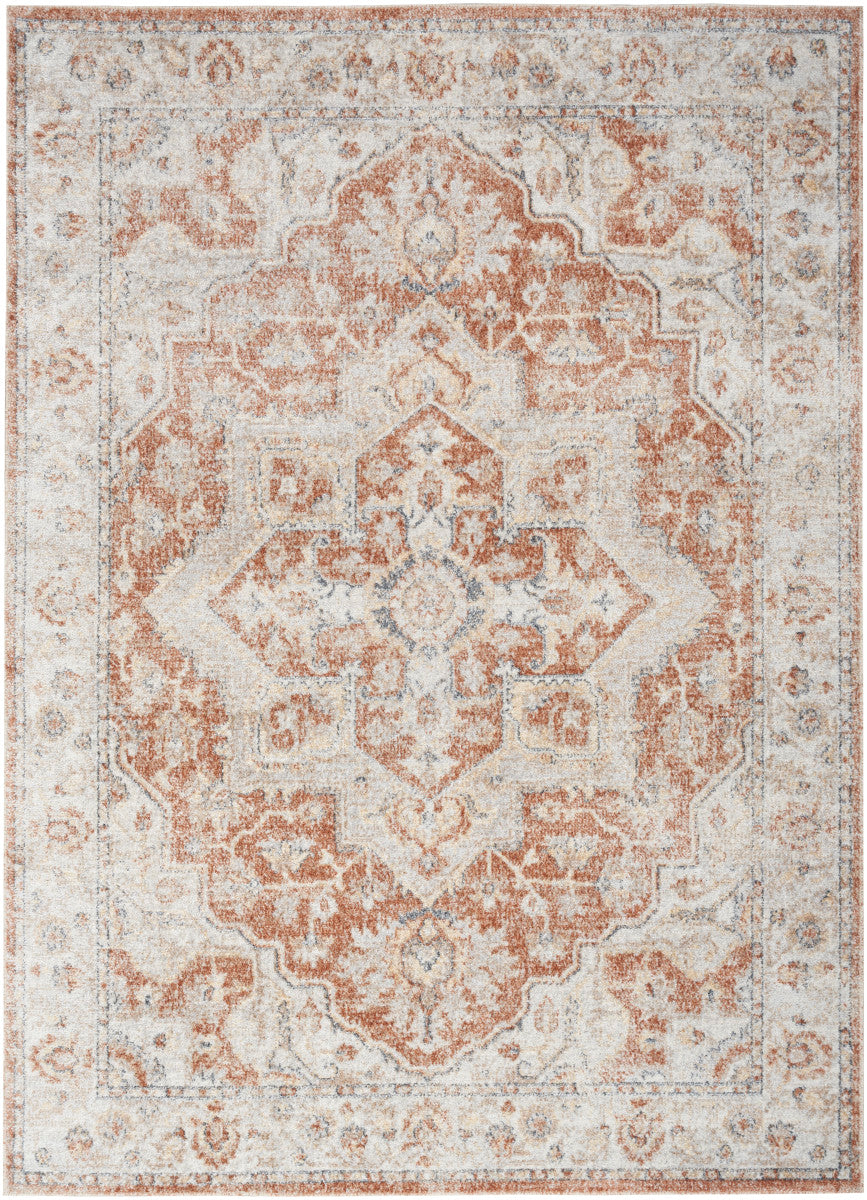 Nourison Astra Gold & Multicolor Pet Friendly Machine Washable Rug - 5'3" x 7'