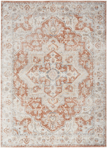 Nourison Astra Gold & Multicolor Pet Friendly Machine Washable Rug - 5'3" x 7'