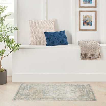 Nourison Astra Light Blue Pet Friendly Machine Washable Rug - Room Scene