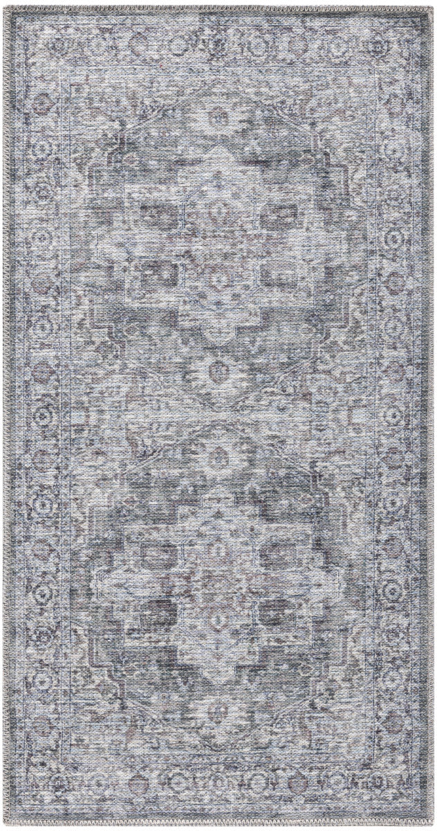 Nourison New Concept Ivory & Grey Machine Washable Rug - 3' x 5'