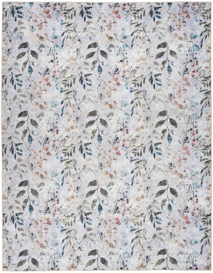 Nourison Grey & Multicolor Machine Washable Rug - 5'2" x 7'