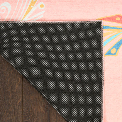 Nourison Imagination Pink & Multicolor Machine Washable Rug - Corner