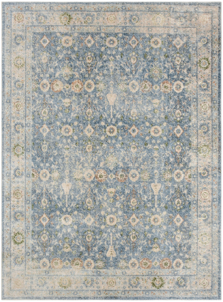 Nourison Astra Teal & Beige Pet Friendly Machine Washable Rug - 5'3" x 7'