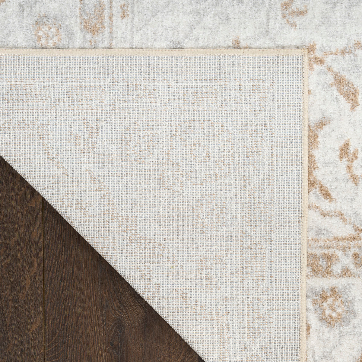 Nourison Astra Grey Pet Friendly Machine Washable Rug - Corner