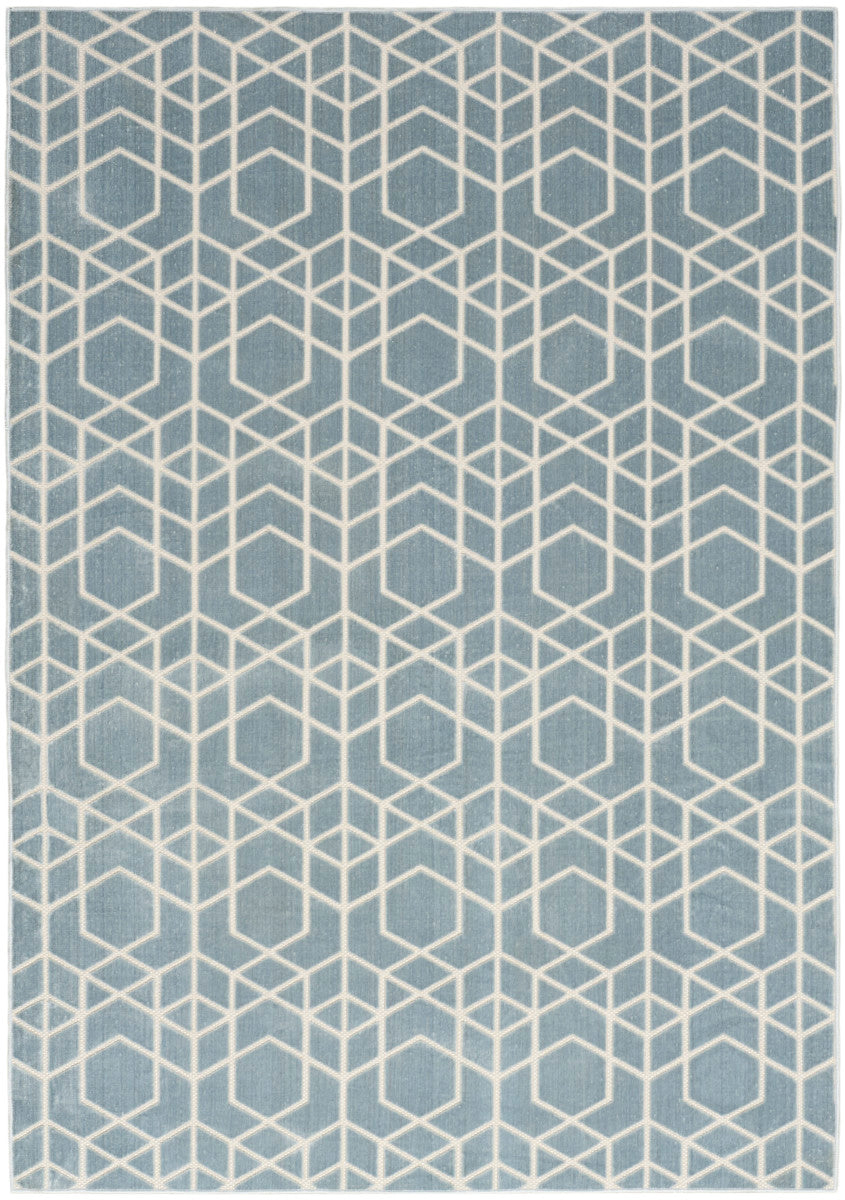 Nourison Charm Blue & Ivory Pet Friendly Machine Washable Rug - 5' x 7'
