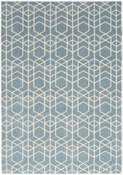 Nourison Charm Blue & Ivory Pet Friendly Machine Washable Rug - 5' x 7'