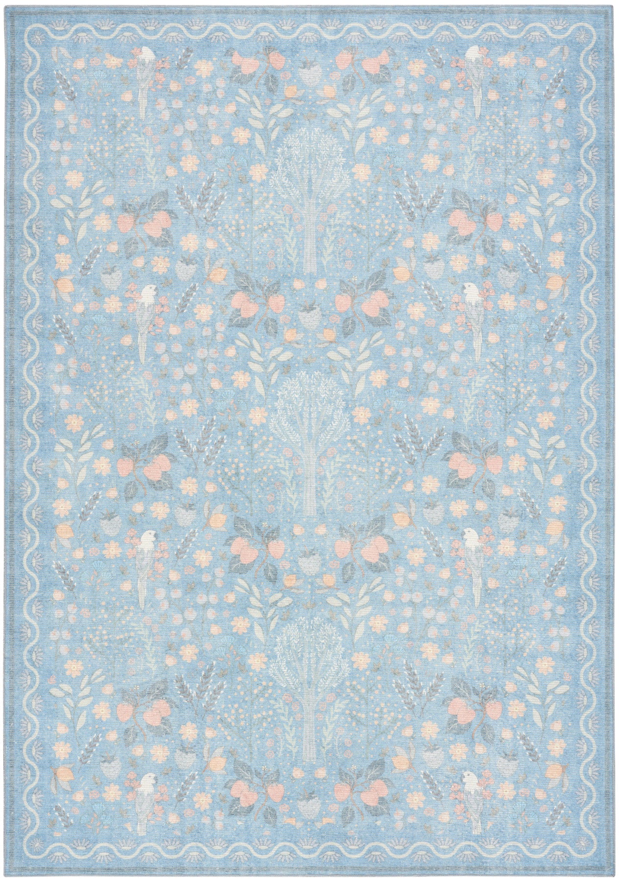 Nourison Botanical Light Blue & Multicolor Machine Washable Rug - Main