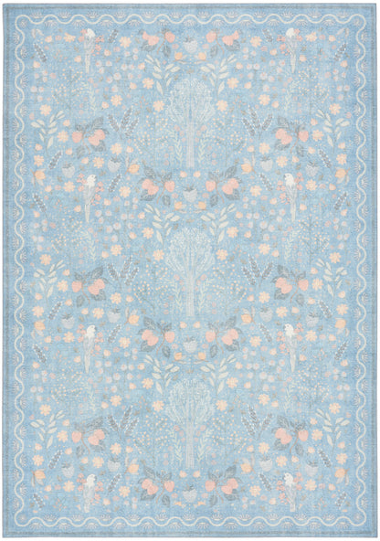 Nourison Botanical Light Blue & Multicolor Machine Washable Rug - Main