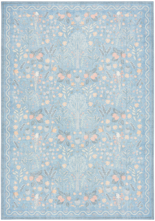 Nourison Botanical Light Blue & Multicolor Machine Washable Rug - Main