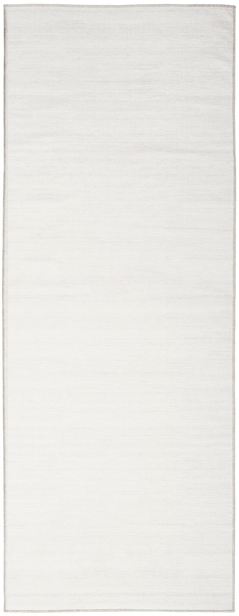 Nourison Essentials Loom Woven Ivory & Grey Machine Washable Rug - 2'2" x 8'