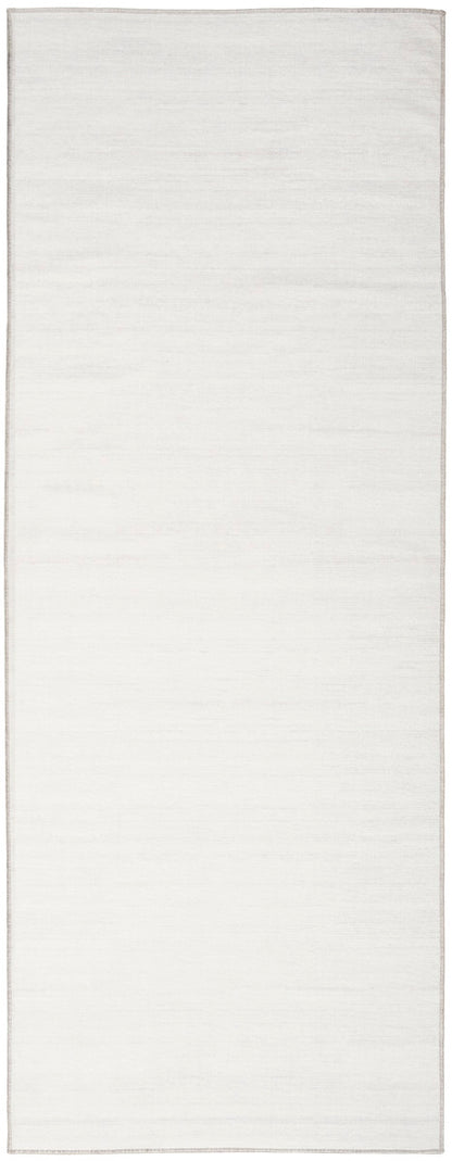 Nourison Essentials Loom Woven Ivory & Grey Machine Washable Rug - 2'2" x 8'