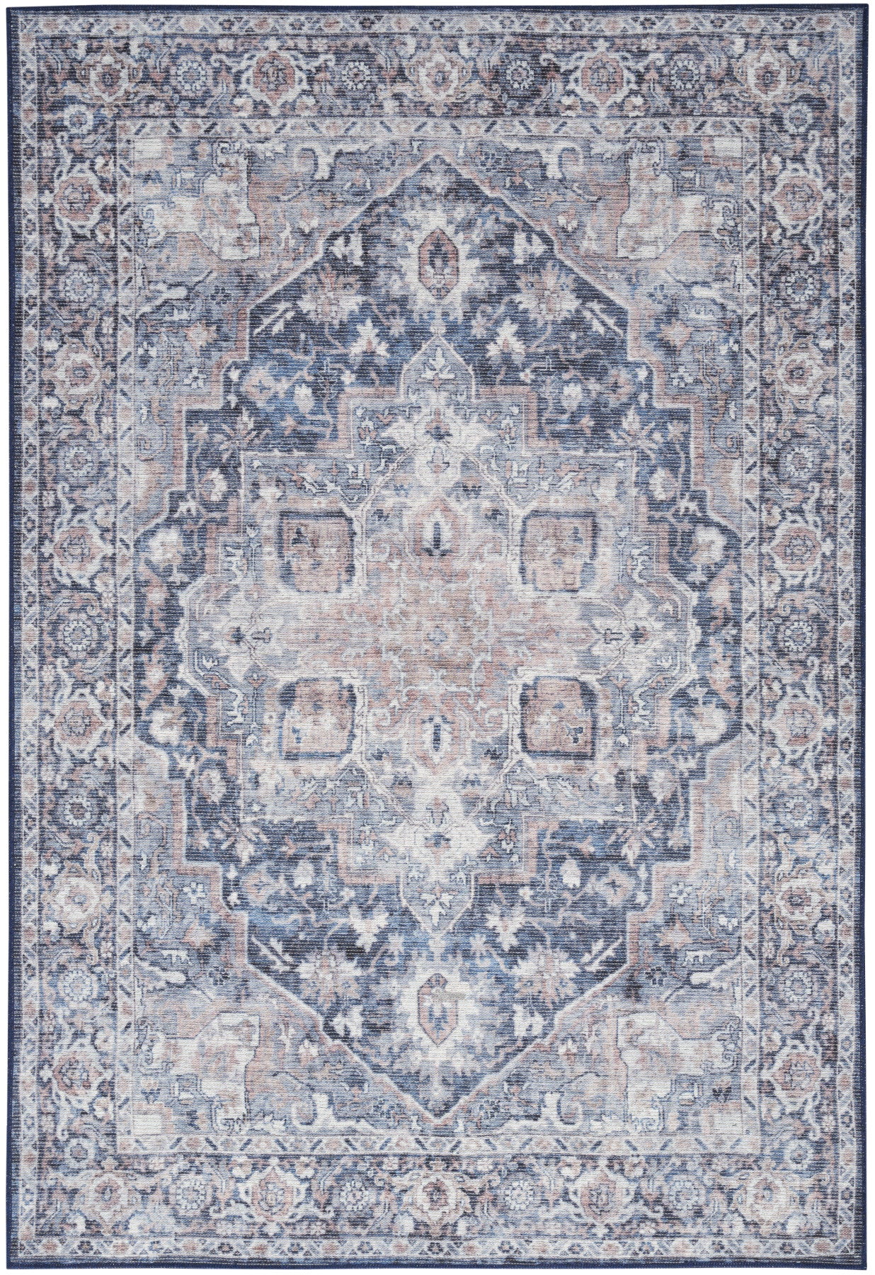Nourison New Concept Ivory & Navy Machine Washable Rug - Main