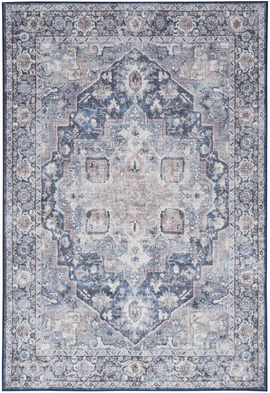 Nourison New Concept Ivory & Navy Machine Washable Rug - Main