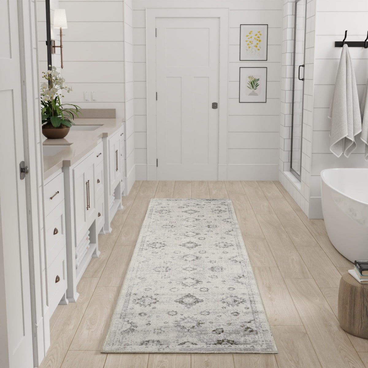 Nourison Astra Ivory Pet Friendly Machine Washable Rug - Room Scene