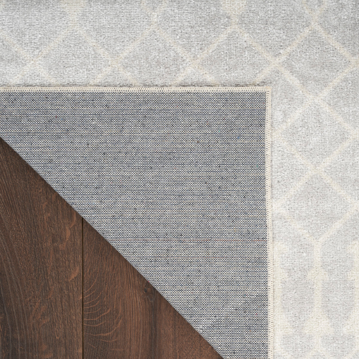 Nourison Astra Grey Pet Friendly Machine Washable Rug - Corner