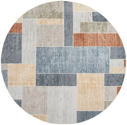 Nourison Astra Multicolor Pet Friendly Machine Washable Rug - 7'10" Round