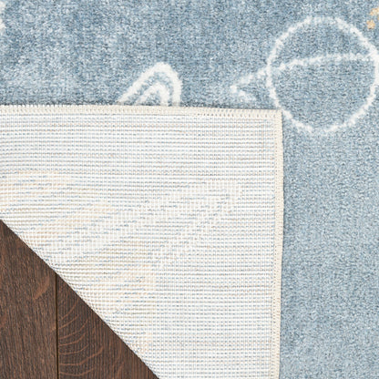 Nourison Astra Blue & Multicolor Pet Friendly Machine Washable Rug - Corner