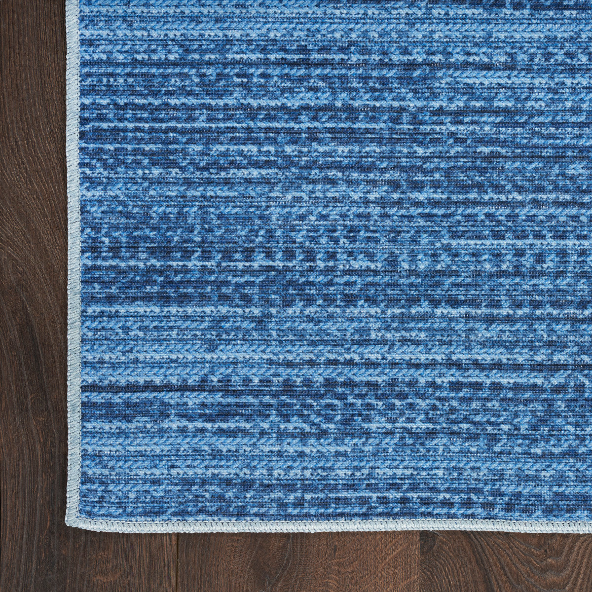 Nourison Blue Machine Washable Rug - Corner