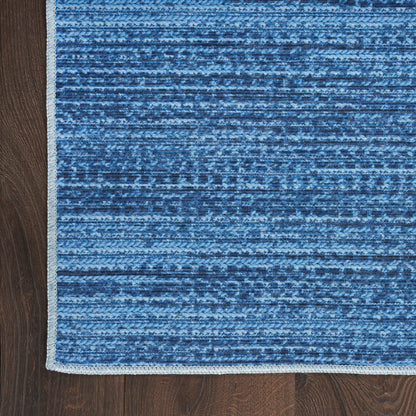Nourison Blue Machine Washable Rug - Corner