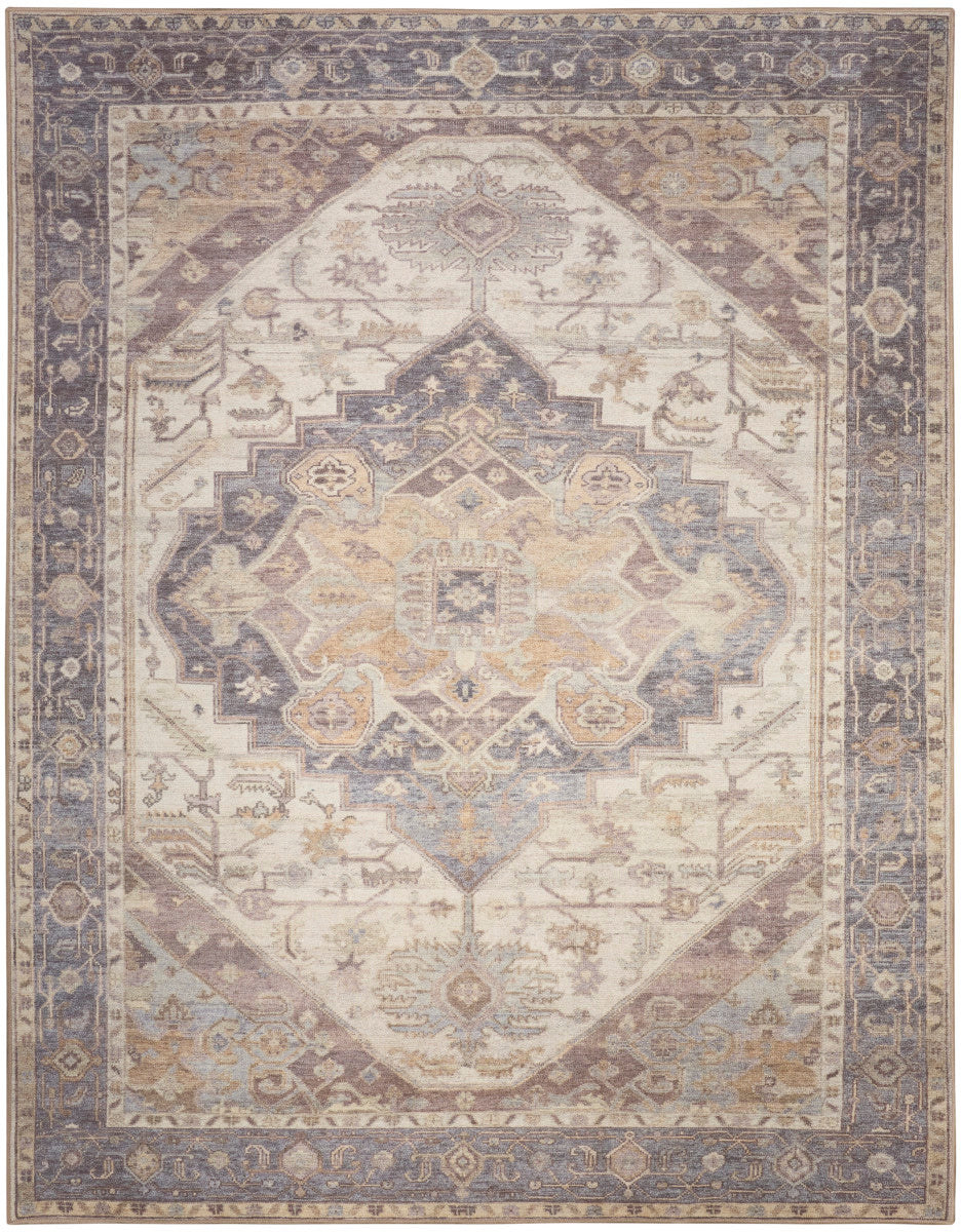 Nourison Vintage Ivory & Purple Machine Washable Rug - 9'10" x 13'2"