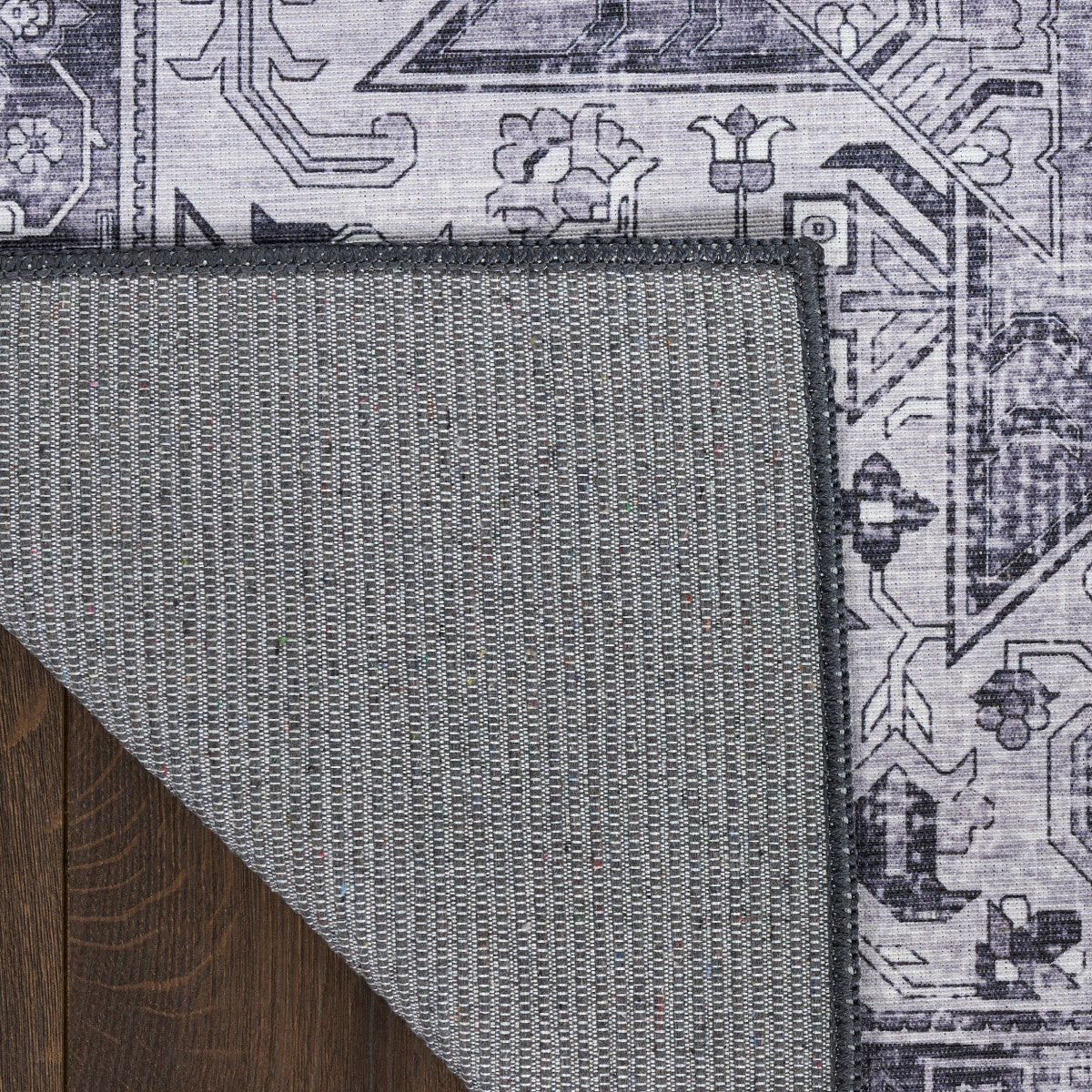 Nourison Charcoal & Grey Machine Washable Rug - Corner