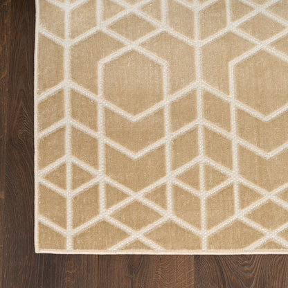 Nourison Charm Beige & Ivory Pet Friendly Machine Washable Rug - Corner