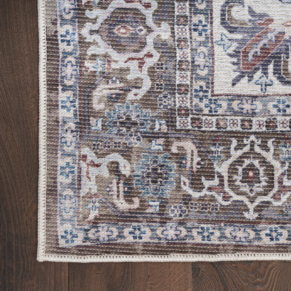 Nourison New Concept Olive & Ivory Machine Washable Rug - Corner