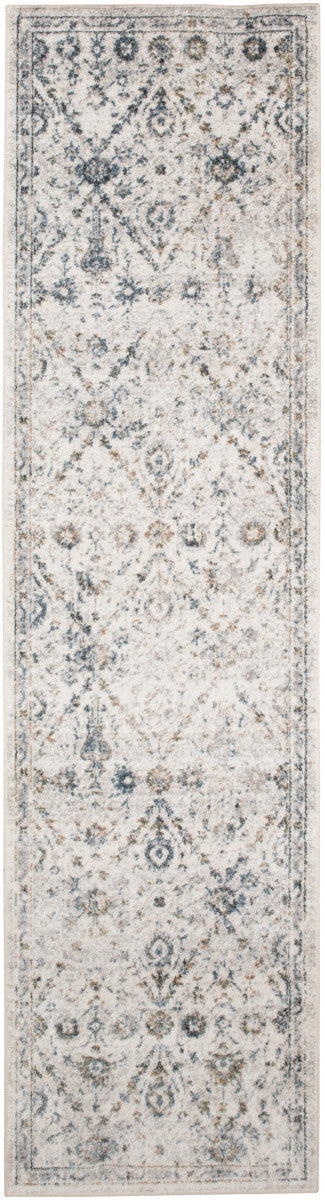 Nourison Astra Ivory & Blue Pet Friendly Machine Washable Rug - 2' x 6'
