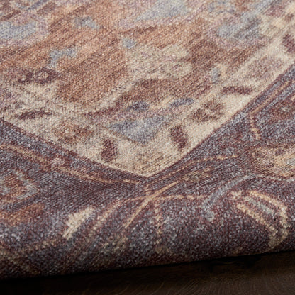 Nourison Vintage Ivory & Purple Machine Washable Rug - Texture