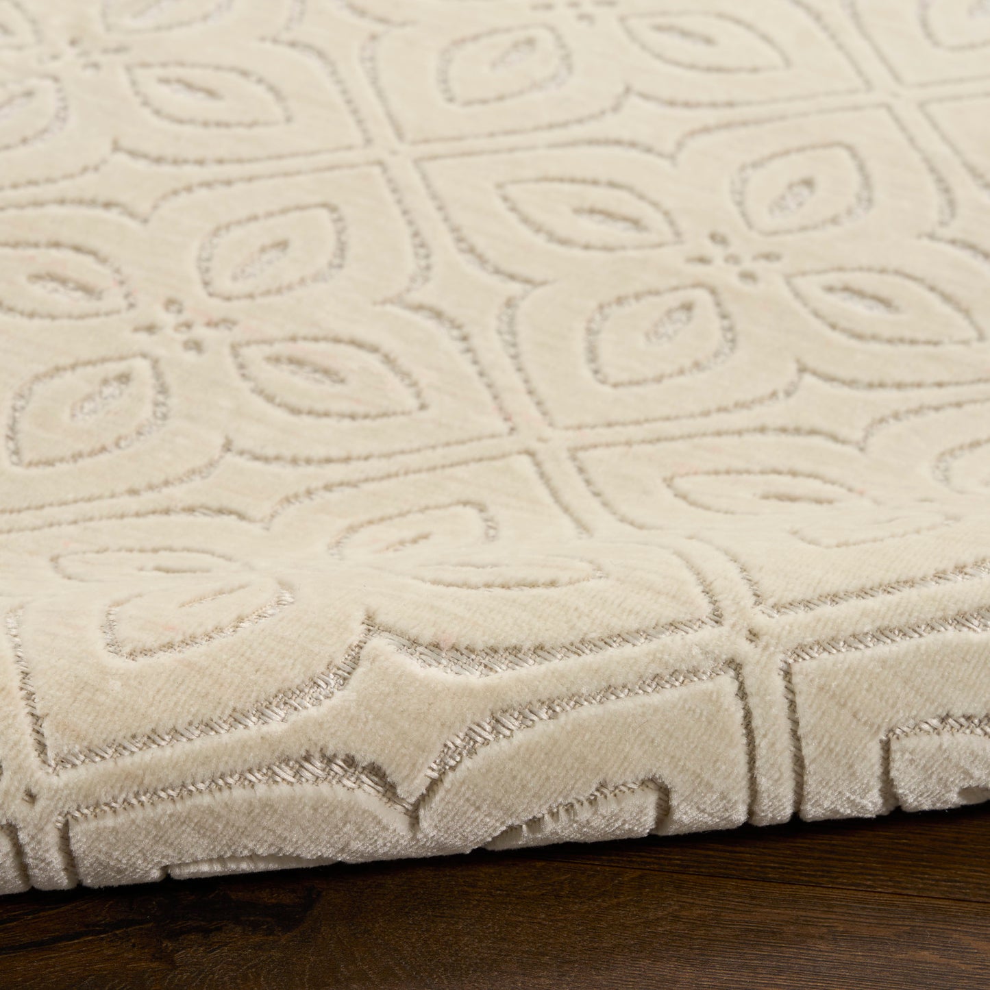 Nourison Charm Ivory Pet Friendly Machine Washable Rug - Texture