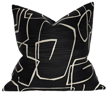 Abstract Pillow in Black