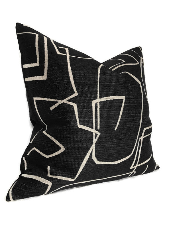 Abstract Pillow in Black