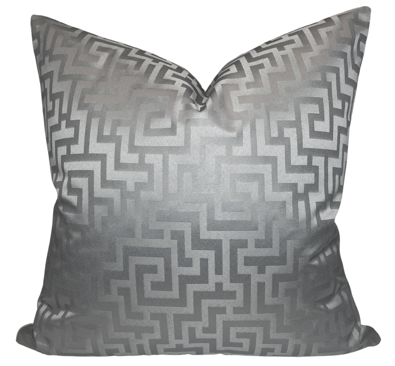 Greek Key Pillow in Silver