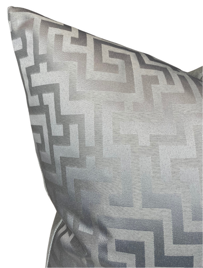 Greek Key Pillow in Silver