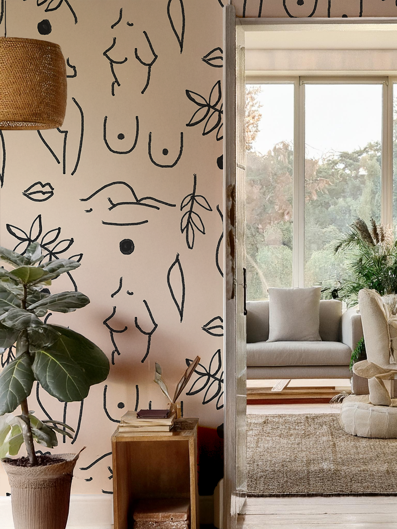 Neutral Nudes Wallpaper, nude and black