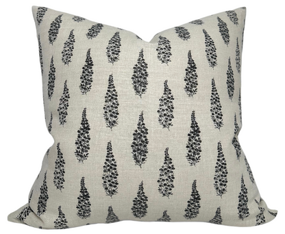 Hollyhock Pillow in Jet