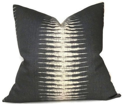 Ikat Pillow in Charcoal