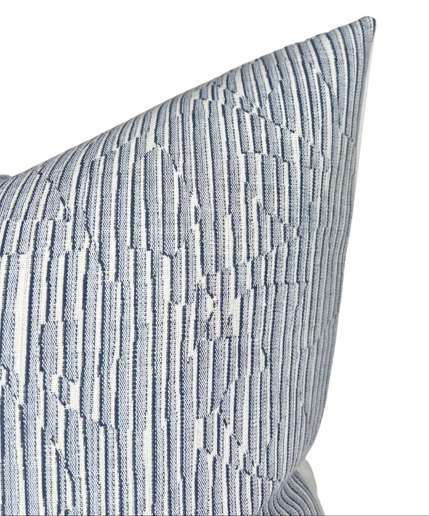 Cadence Striped Pillow in Denim Blue