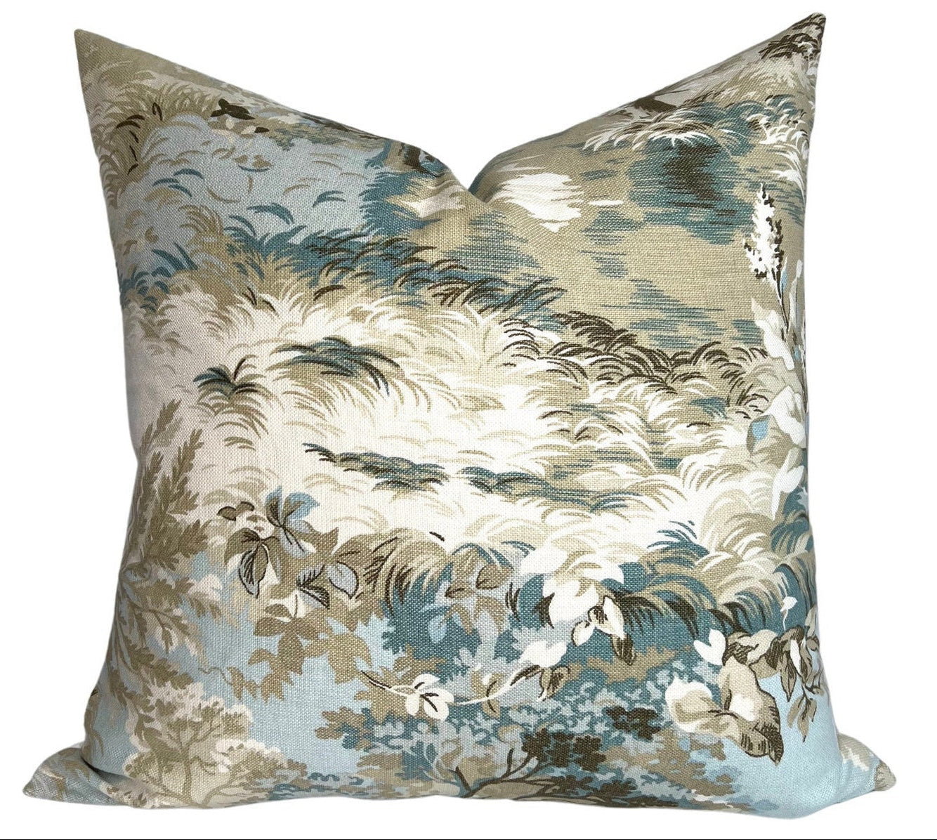 Lincoln Toile Pillow in Light Blue