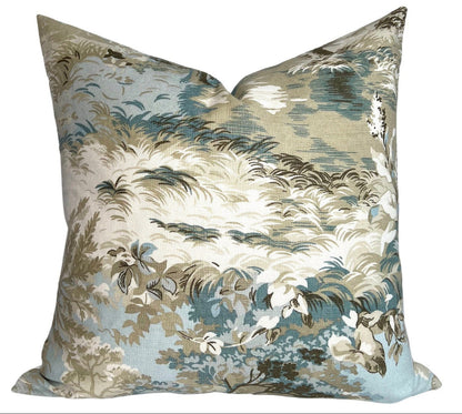 Lincoln Toile Pillow in Light Blue