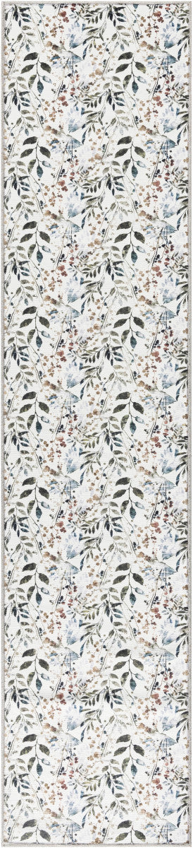 Nourison Ivory & Multicolor Machine Washable Rug - 2'2" x 8'