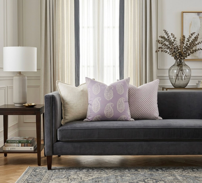 Kashmir Paisley Pillow in Lilac Purple