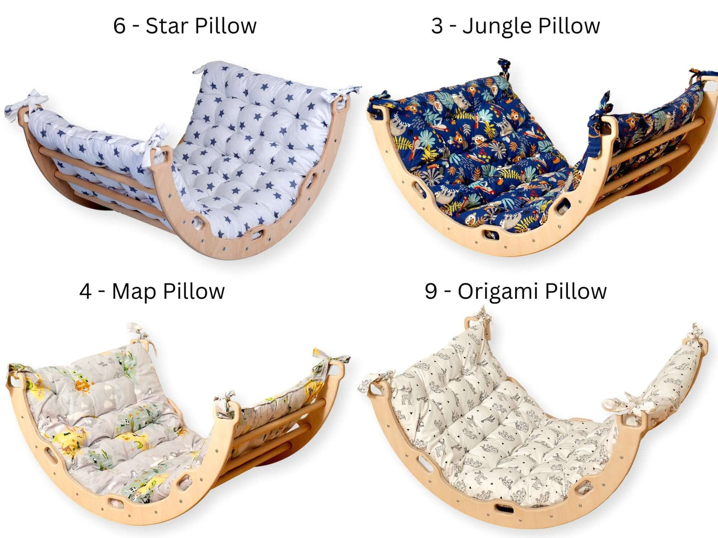 Medium Montessori Climbing Arch/Rocker w/ Pillow & Ramp Set