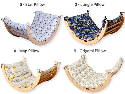 Medium Montessori Climbing Arch/Rocker w/ Pillow & Ramp Set