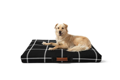 Black Plaid Dog Bed