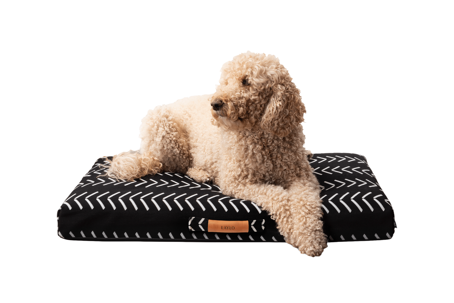 Black Chevron Boho Dog Bed