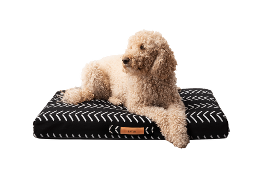 Black Chevron Boho Dog Bed