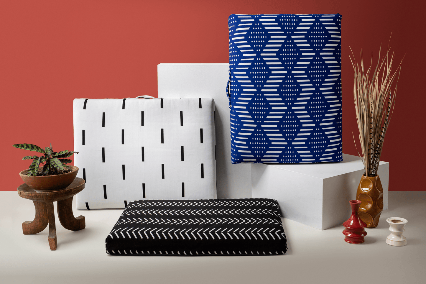 Black Chevron Boho Dog Bed