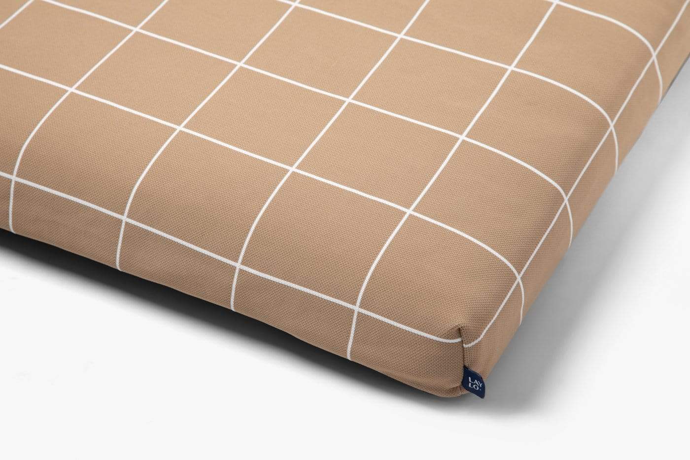 Tan Grid Dog Bed