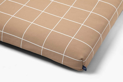 Tan Grid Dog Bed